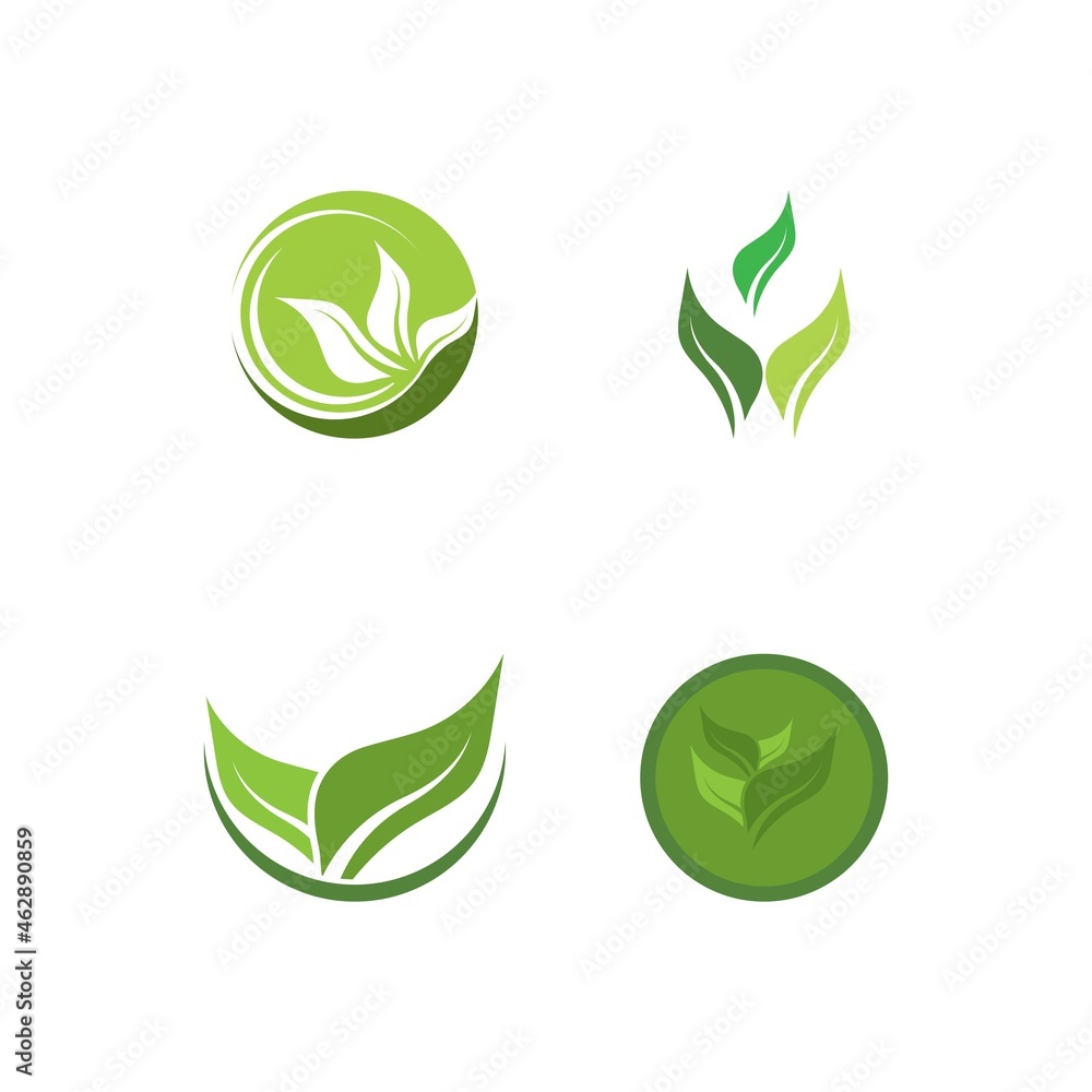 Logos of green Tree leaf ecology Logos of green Tree leaf ecology