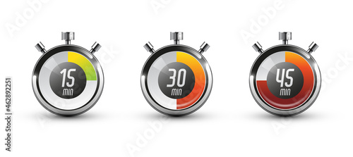 Timer icon set. Vector illustration