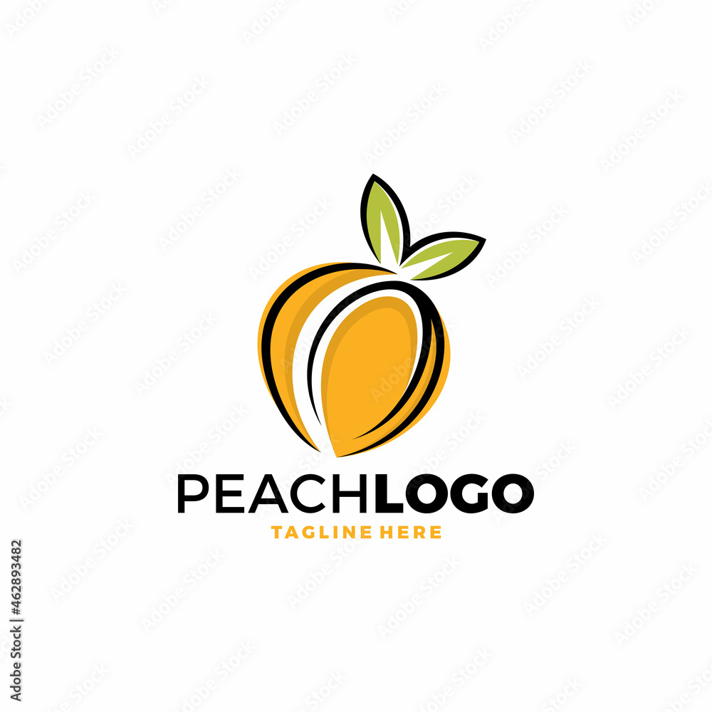 Creative Peach Orange Logo Symbol Design Illustration
