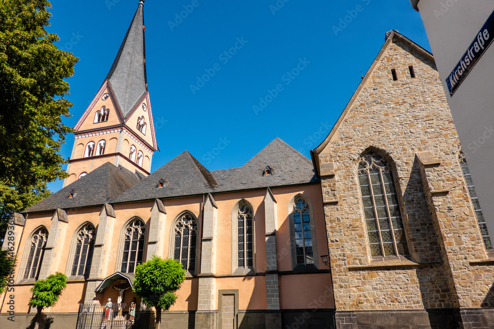 Obraz premium Bad Honnef, Germany: Church Building, Bad Honnef is a picturesque town in Germany near Bonn in the Rhein-Sieg district, North Rhine-Westphalia.
