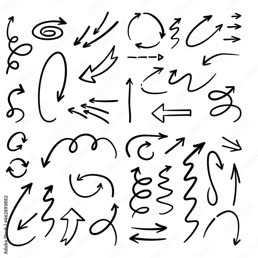 Arrow doodle collection. Hand drawn arrows. Arrow doodle collection. Hand drawn arrows.