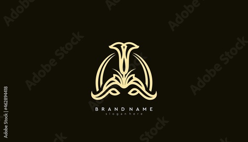 Abstract Magic Flower Logo Design. Luxury Line Editable. Creative vector based icon template.