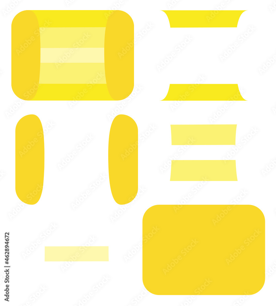 Rounded rectangle pillow box bordered vector graphic in shades of ...