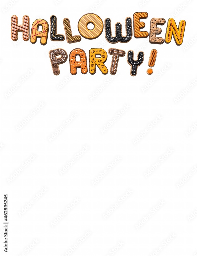 Obraz premium Halloween party! Cookies on white background - 3D illustration