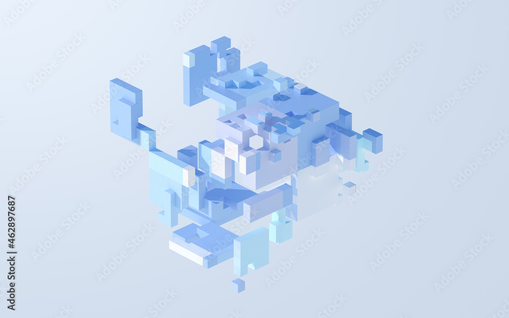 Cubes and materials, abstract geometries, 3d rendering. Cubes and materials, abstract geometries, 3d rendering.