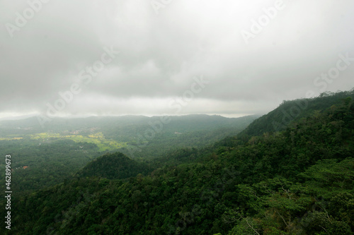 Scenic view of top hill in a rural village called Sidemen, Karangasem, Bali, Indonesia