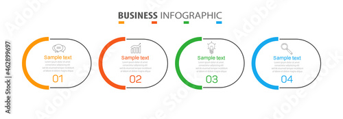 Infographic design business template with 4 options, steps. Can be used for workflow layout, diagram, annual report, web design.  Vector eps 10  © andreyorb
