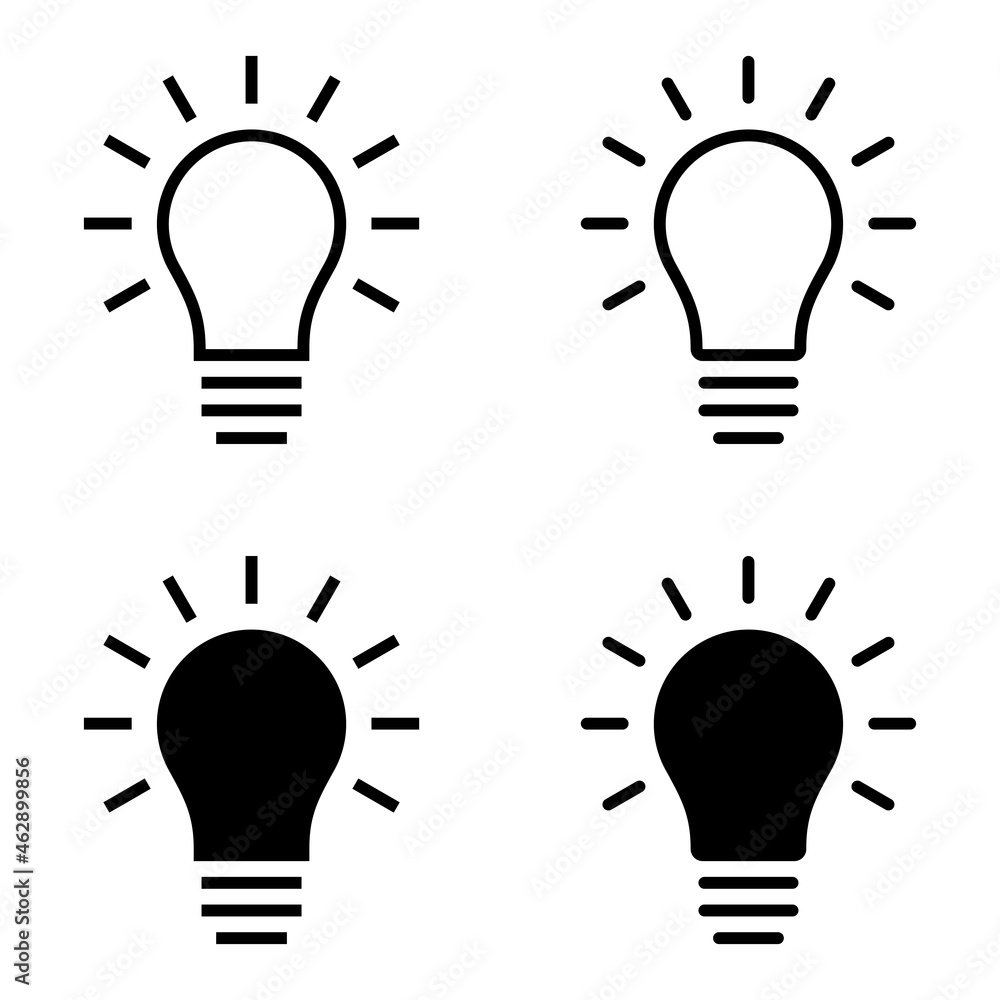 Lamp light bulb vector icon set Lamp light bulb vector icon set