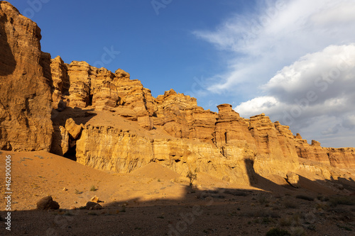 One part of Charyn canyon is known as Valley of Castles for its unusual rock formations. Charyn National Park.