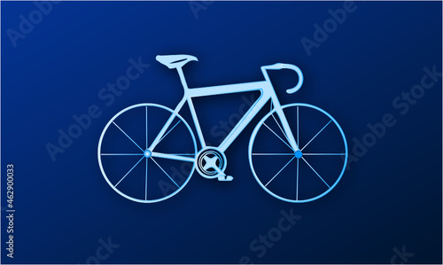 BICICLETA VECTOR CON FONDO AZUL MARINO