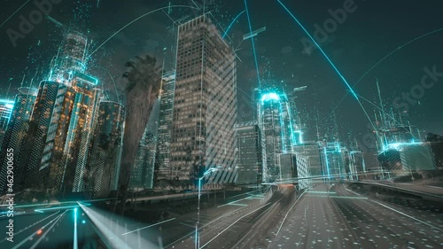 Digital city concept. Artificial Intelligence technology in smart city photo
