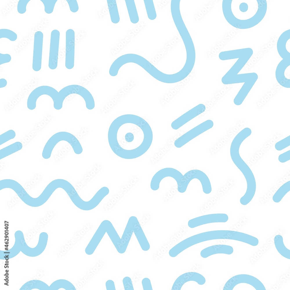 Seamless abstract pattern on white background. Vector doodle image. Graphic linear wallpaper.