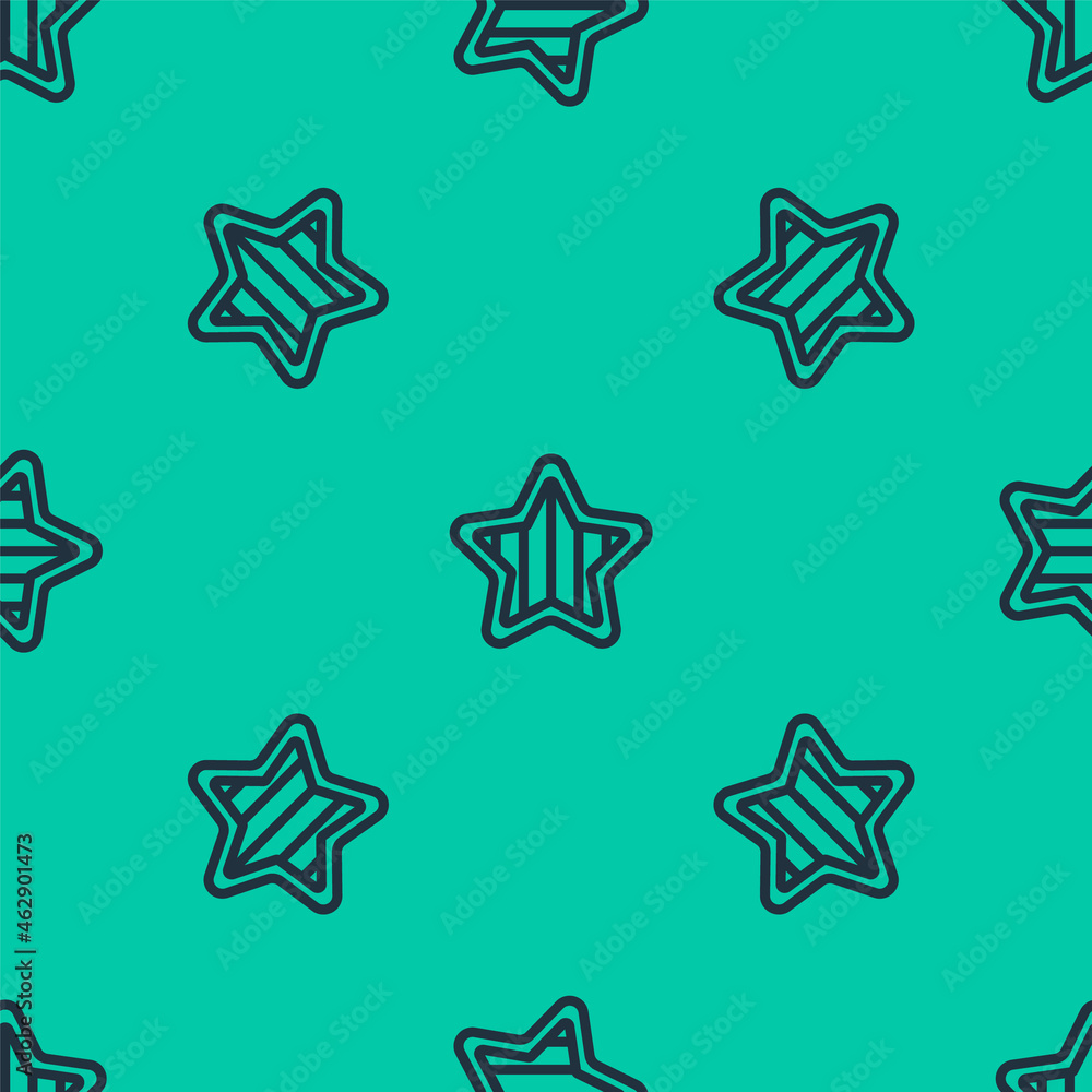 Blue line USA Independence day icon isolated seamless pattern on green background. 4th of July. United States of America country. Vector Blue line USA Independence day icon isolated seamless pattern on green background. 4th of July. United States of America country. Vector