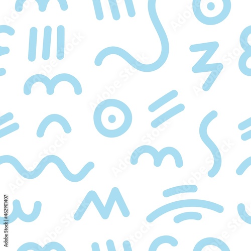Seamless abstract pattern on white background. Vector doodle image. Graphic linear wallpaper.