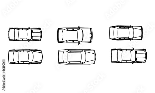 Sketch of a car seen from above