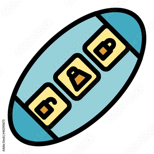 Button smart car key icon. Outline button smart car key vector icon color flat isolated