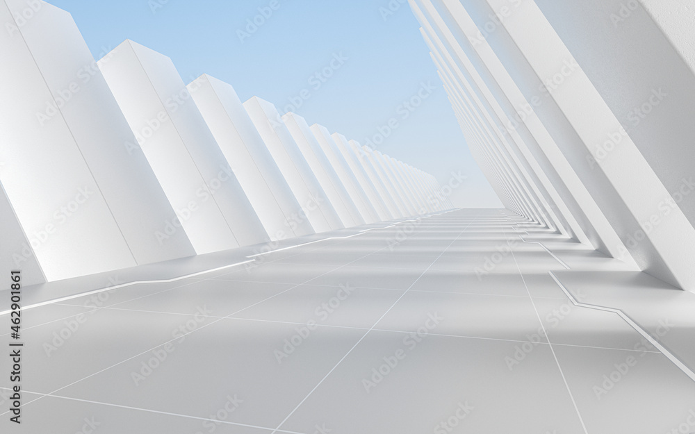 White empty tunnel, 3d rendering. White empty tunnel, 3d rendering.