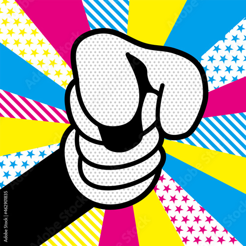 指差し、位置を差すイラスト素材