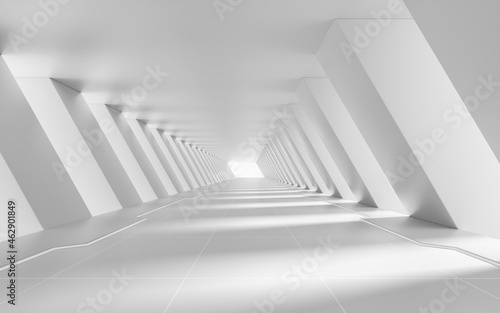 White empty tunnel, 3d rendering.