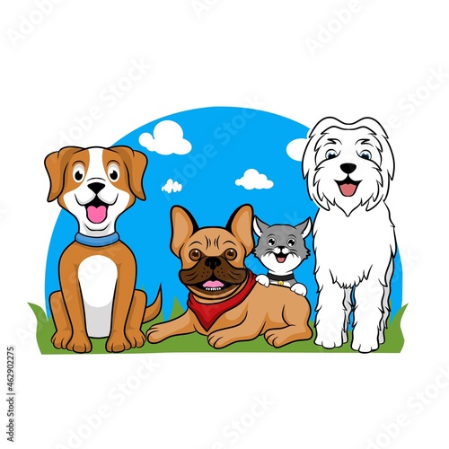 Pet friend ship illustration design vector