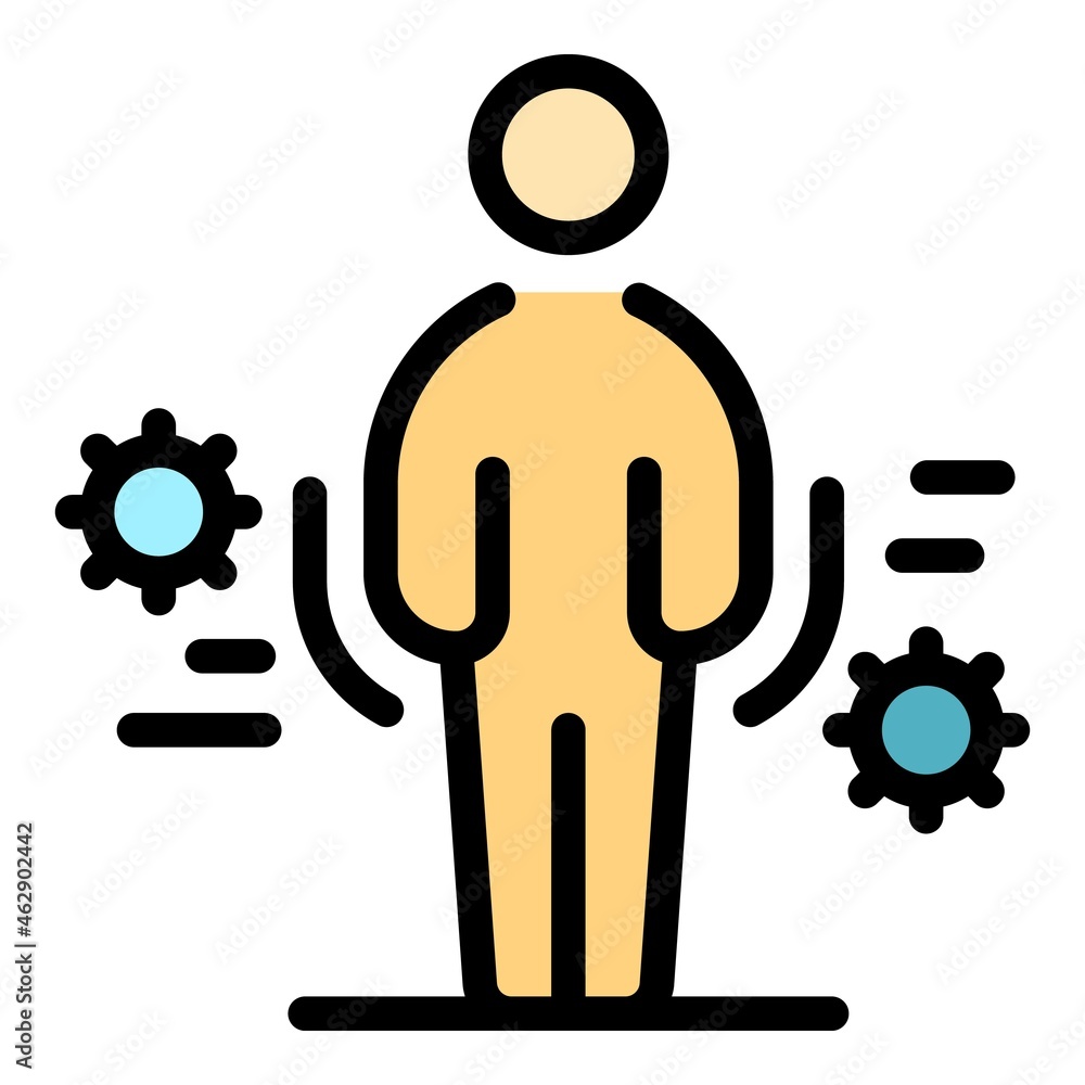 Virus resistance icon. Outline virus resistance vector icon color flat isolated Virus resistance icon. Outline virus resistance vector icon color flat isolated