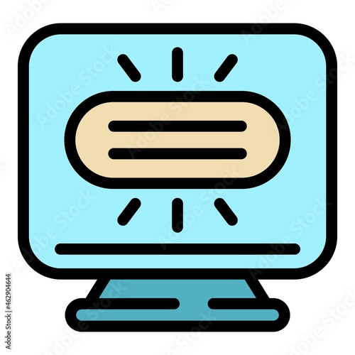Donation campaign icon. Outline donation campaign vector icon color flat isolated