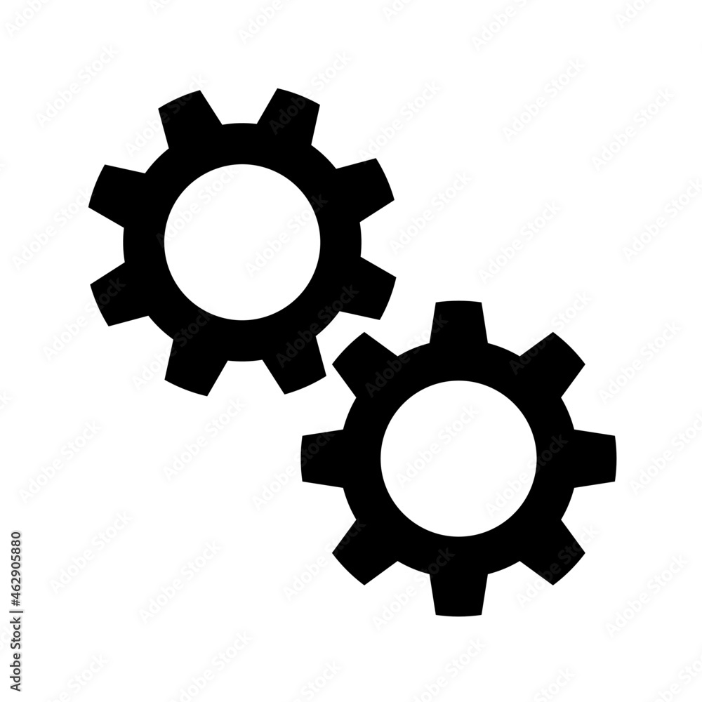 Gears vector icon, process or interaction symbol
