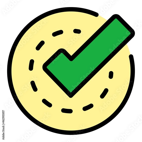 Ssl certified icon. Outline ssl certified vector icon color flat isolated