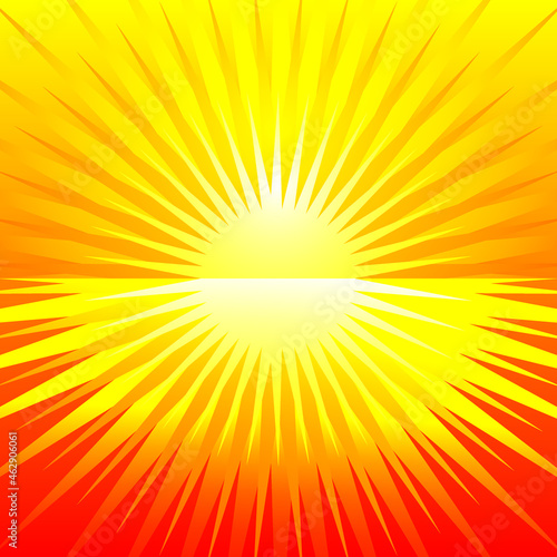 Bright sunbeams, shiny summer background with vibrant yellow orange colors. Perfect light background.