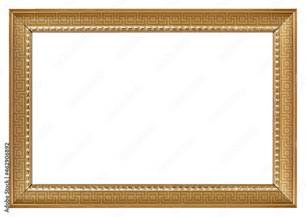 Golden frame for paintings, mirrors or photo isolated on white background Golden frame for paintings, mirrors or photo isolated on white background