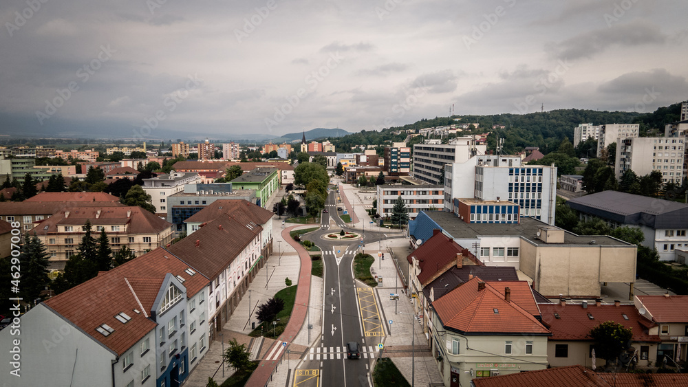 Fototapeta premium Aerial view of the town of Vranov nad Toplou in Slovakia