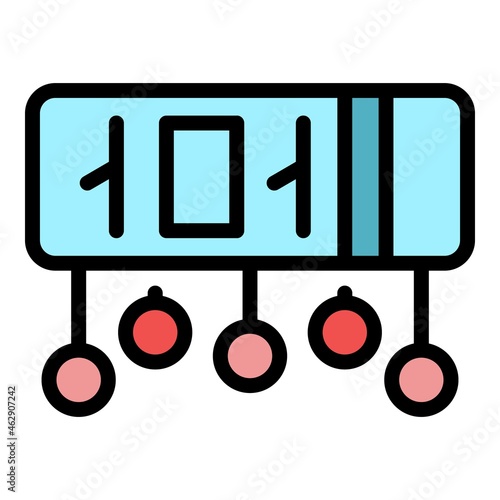 Password cipher icon. Outline password cipher vector icon color flat isolated
