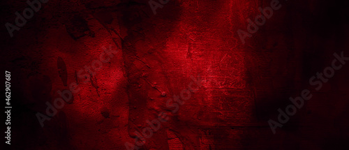Scary Red and black horror background. Dark grunge red concrete © Background Studio