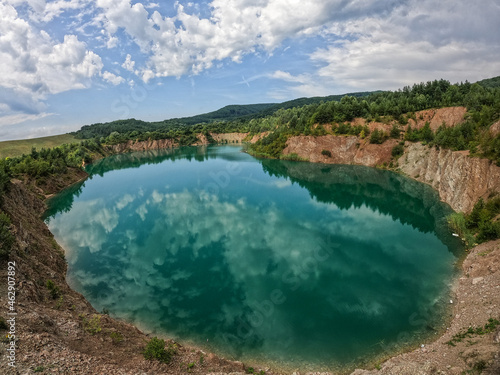 Aerial view of Lake Skrabske in Slovakia