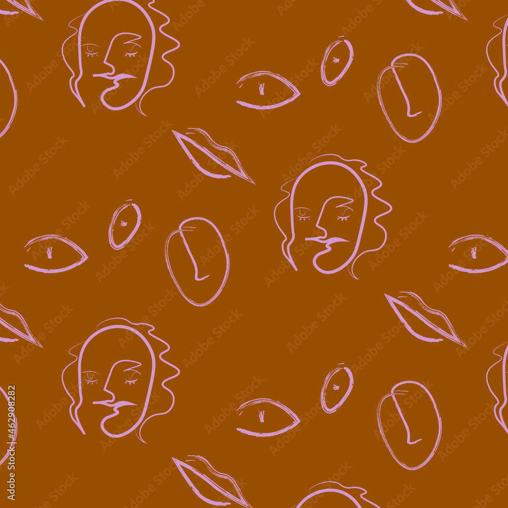 Vector abstract face pattern for decoration, textile, design. Vector abstract face pattern for decoration, textile, design.