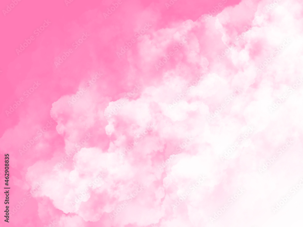 Sky with beautiful clouds. Cloud background. Pink cloud texture background. White Clouds on pink background.