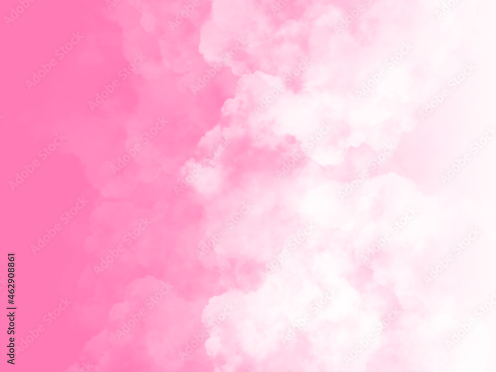 Fototapeta premium Sky with beautiful clouds. Cloud background. Pink cloud texture background. White Clouds on pink background.