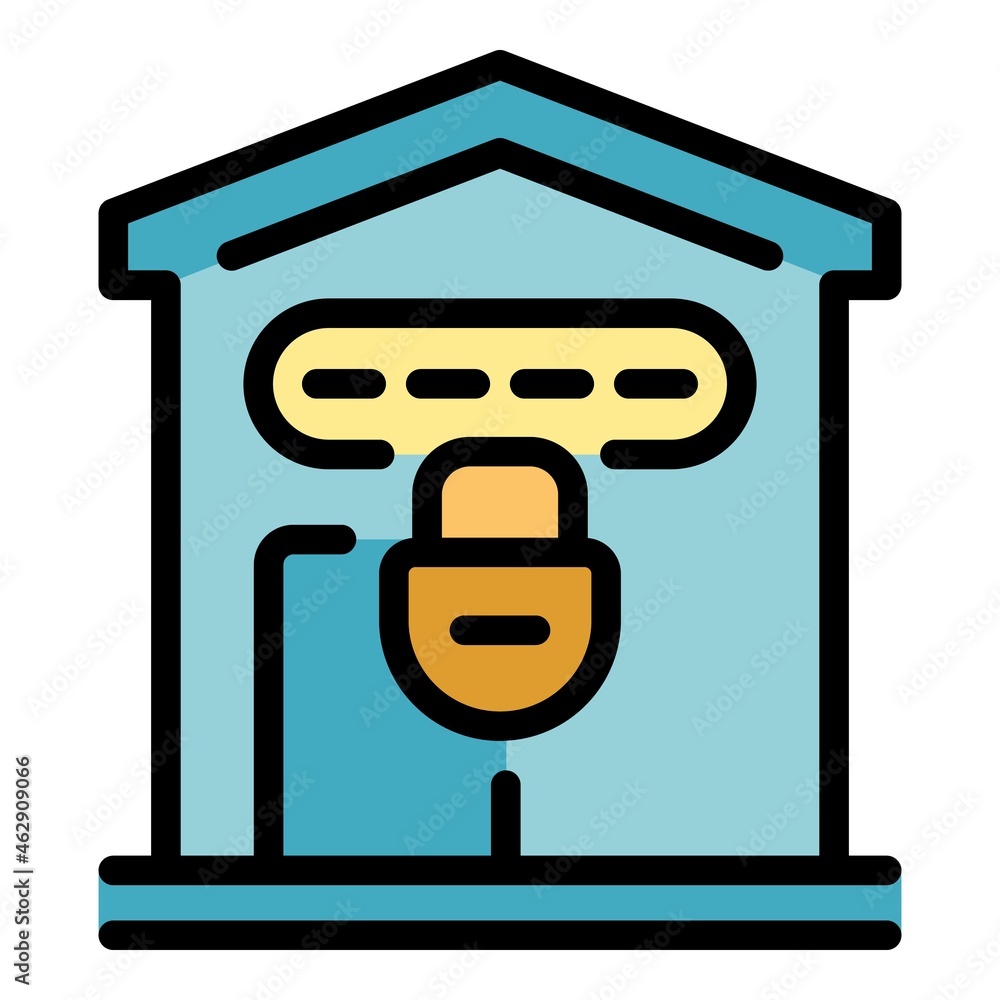 Home password icon. Outline home password vector icon color flat isolated Home password icon. Outline home password vector icon color flat isolated