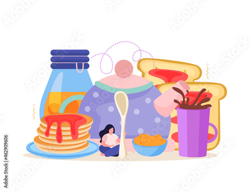 Jam Meals Flat Composition