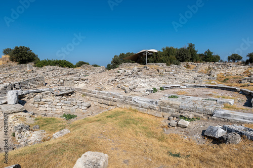 Troy city (Homer's Troy) archeological site and ruin, Canakkale Province, Turkey. UNESCO world heritage site. photo