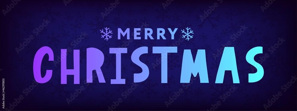 Banner Merry Christmas Holiday New Year Letter font Vector illustration