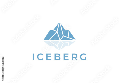 Modern Abstract Geometric line minimalist Iceberg Logo Illustration In Isolated White Background
