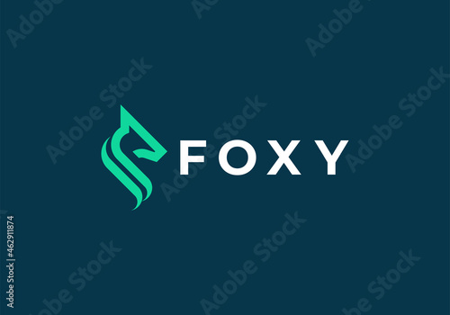 fox line logo design vector
