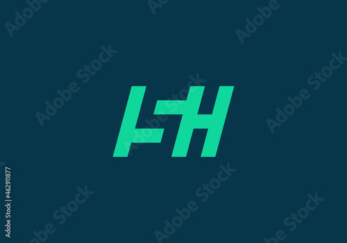 Letter S negative space and letter H Modern Logo Template Vector.
