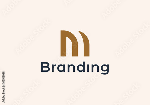 Abstract Letter ni line outline Modern Logo Template Vector.
