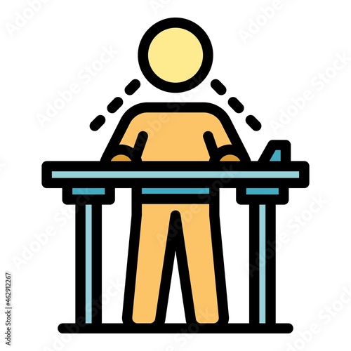 Ergonomic position icon. Outline ergonomic position vector icon color flat isolated