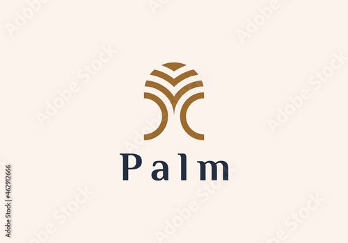 dates palm tree logo line art vector illustration design, minimalist palm logo design
