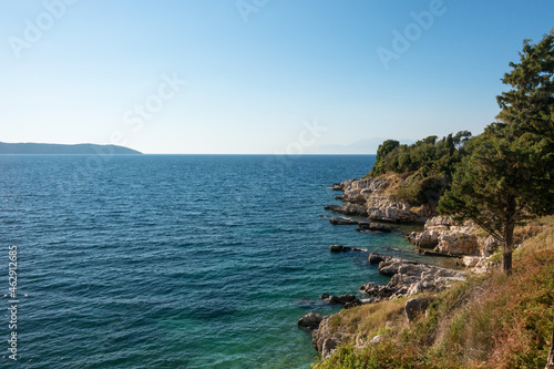 Amazing scenery by the sea in Kassiopi, north-east Corfu, Greece
