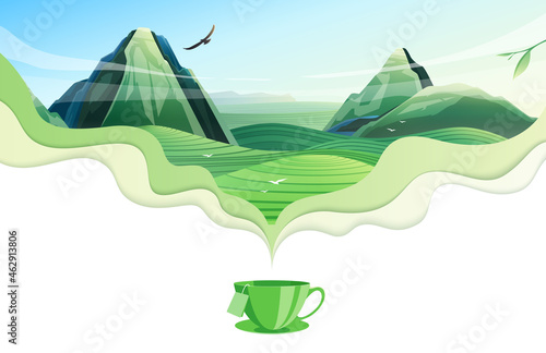 Realistic Tea Composition