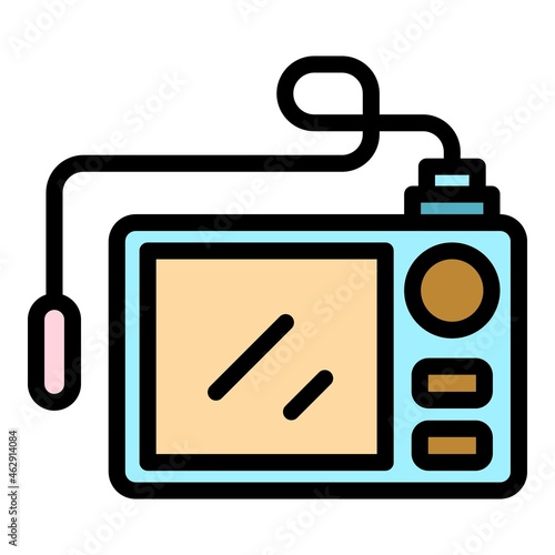 Endoscope icon. Outline endoscope vector icon color flat isolated